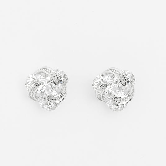 925 Silver Trinity Bloom Stud Earrings