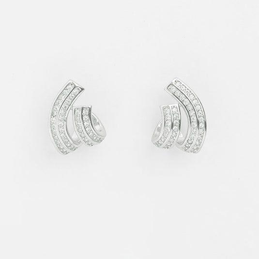 Curved Silver Ear Cuff Earrings