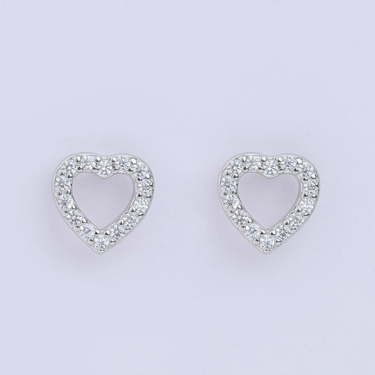 925 Silver Open Heart Earrings