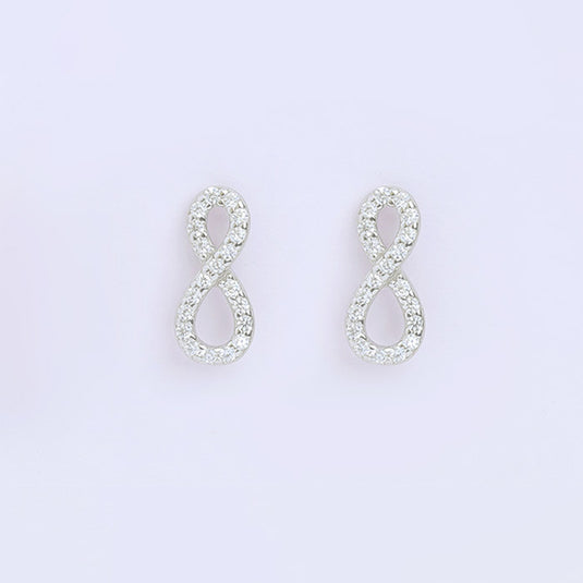 Infinity Shape Silver Earrings