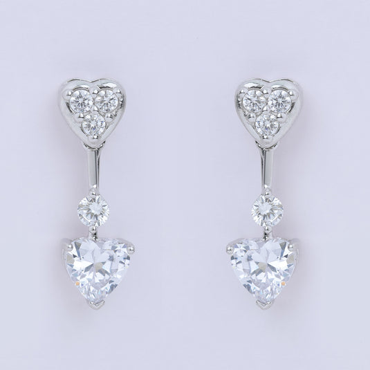 925 Silver Amour Heart Drop Earrings