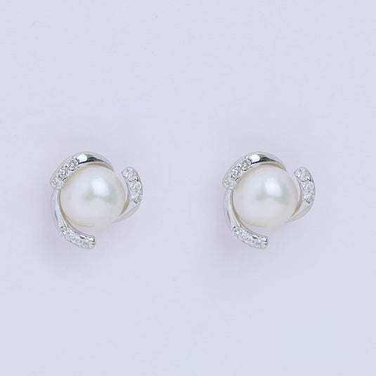 925 Silver Pearly Studded Earrings