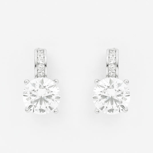 925 Silver Studded Short Dangling Earrings