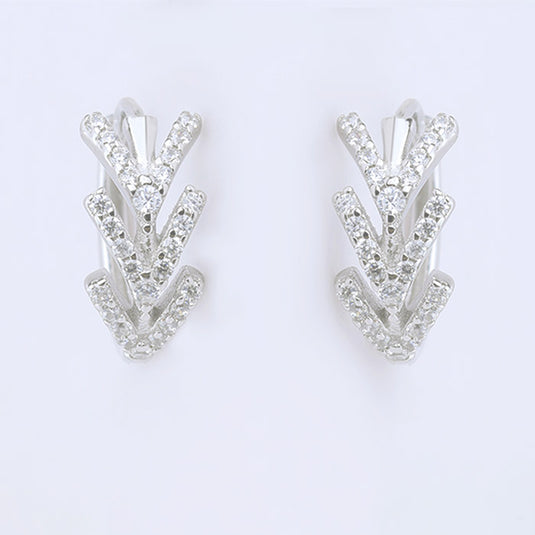 Leaf Design Stud Earrings