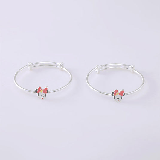 Red Bead Silver Kada