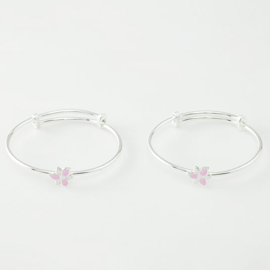925 Silver Enamel Flower Baby Kada