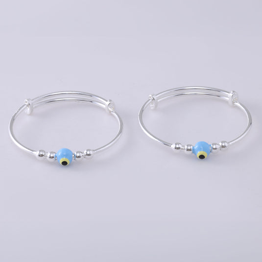 925 Silver Enamel Blue Evil Eye Baby Kada