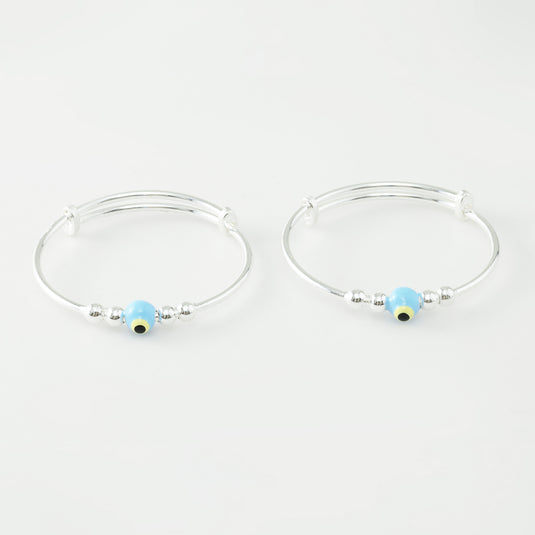 925 Silver Enamel Blue Evil Eye Baby Kada
