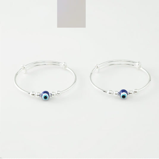 925 Silver Enamel Dark Blue Evil Eye Baby Kada