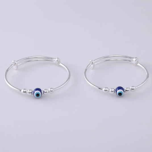 925 Silver Enamel Dark Blue Evil Eye Baby Kada