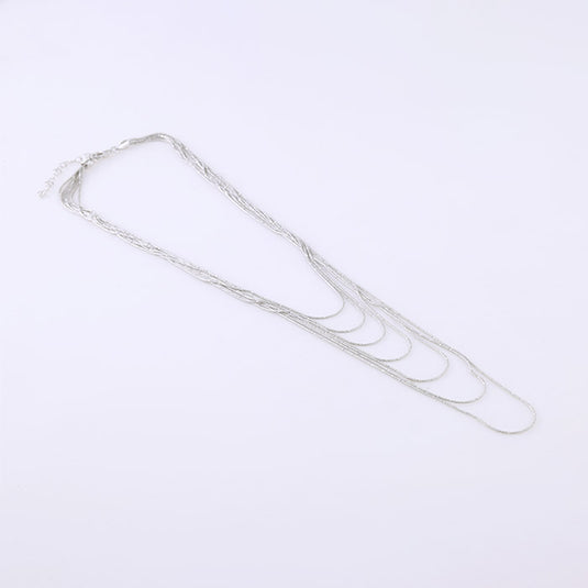 Elegant Long Silver Necklace