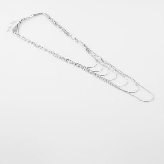 Elegant Long Silver Necklace
