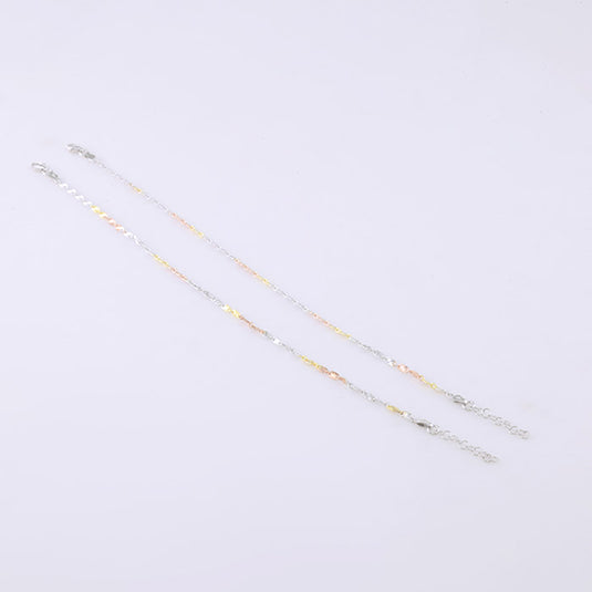 Multi Bead Silver Anklet