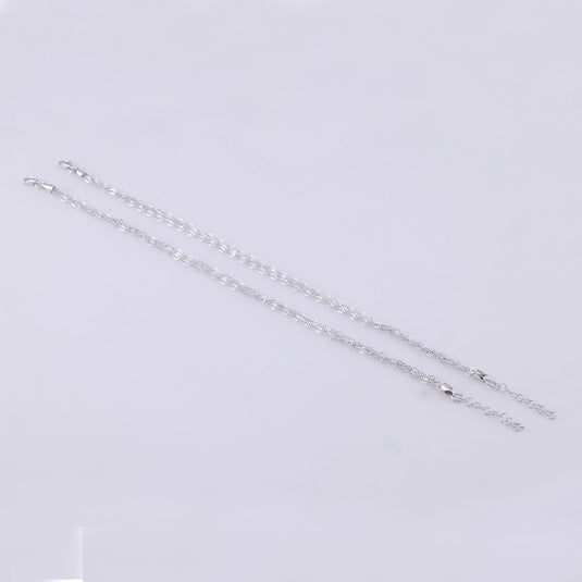 925 Silver Multi-Strand Braided Anklet