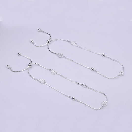 925 Silver Minimalist Adjustable Anklet